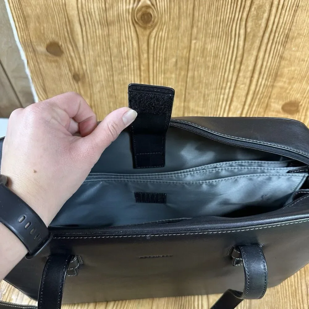 Lavender Briefcase Shoulder Work Hobo Satchel‎ Tote Bag Black Leather